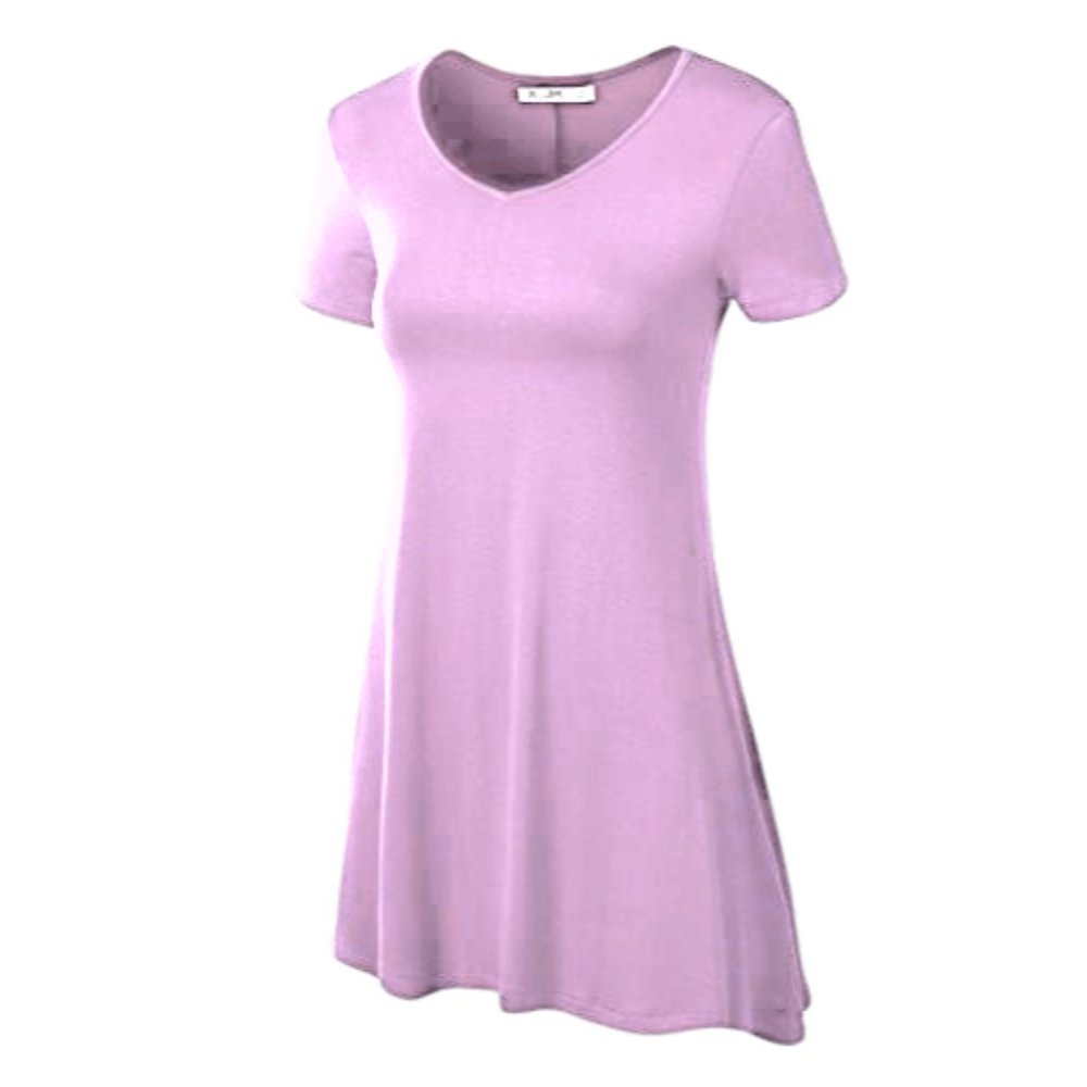 Tunic Top - Short Sleeve Lilac Light Purple